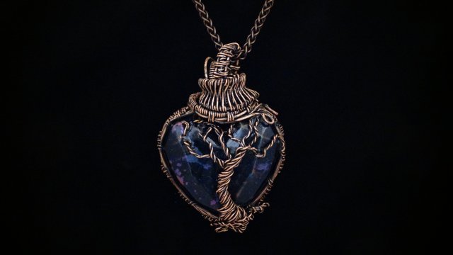 Serce wire wrapping " drzewo życia"