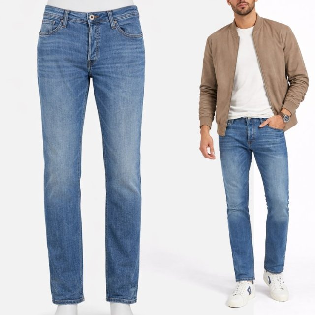 Jeansy męskie Jack & Jones Tim Original Slim Straight niebieskie W36 L32 Hu110