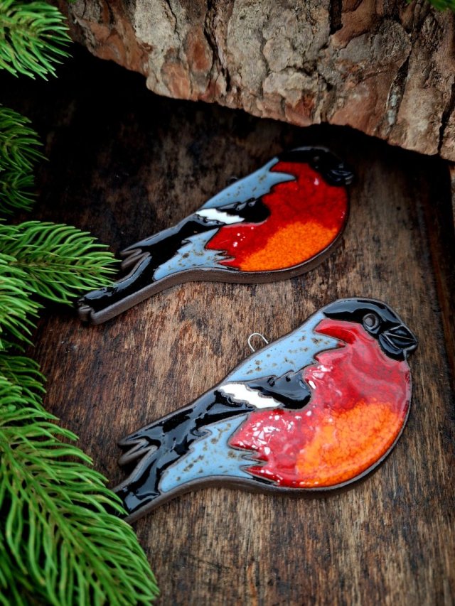 Ceramiczne ptaki 3 sztuki dekoracja ścienna, dekoracja ogrodowa