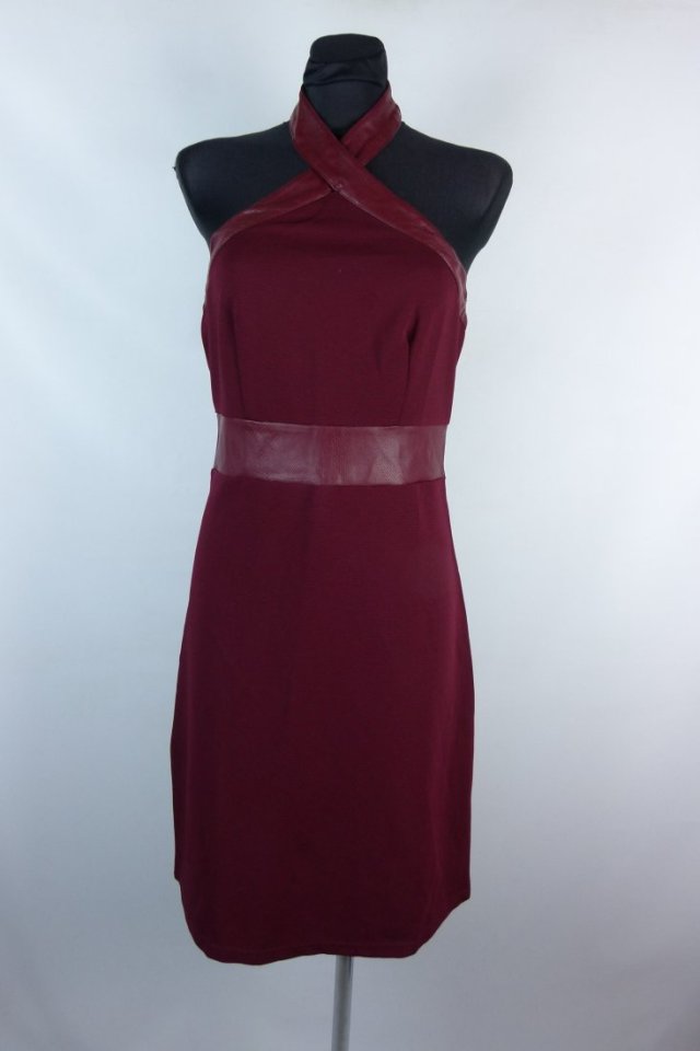 Coveted elegancka sukienka z wstawkami z ekoskóry  S/M z metką