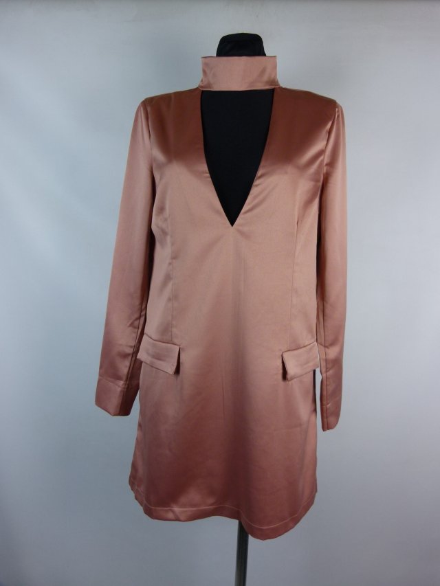 Missguided trapezowa miedziana sukienka 10 / 38