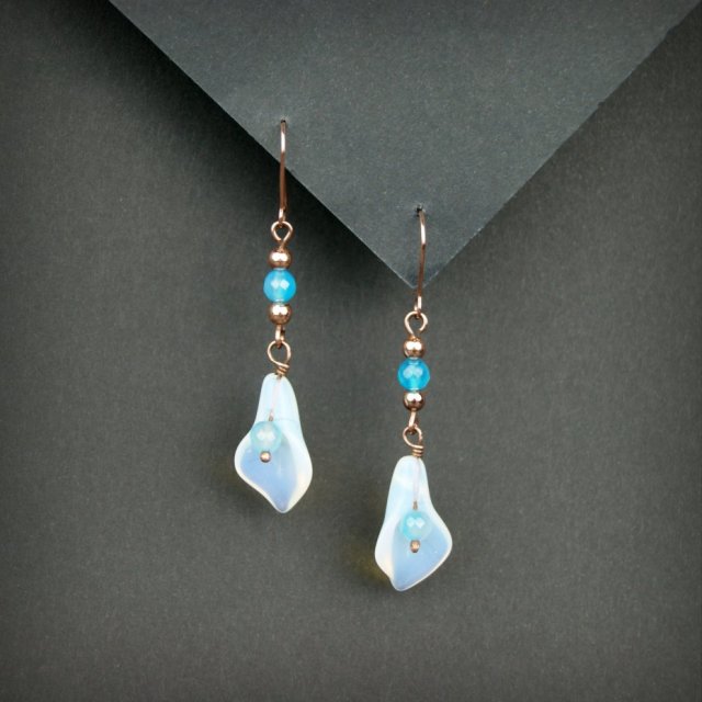 Kolczyki z opalitem i agatem