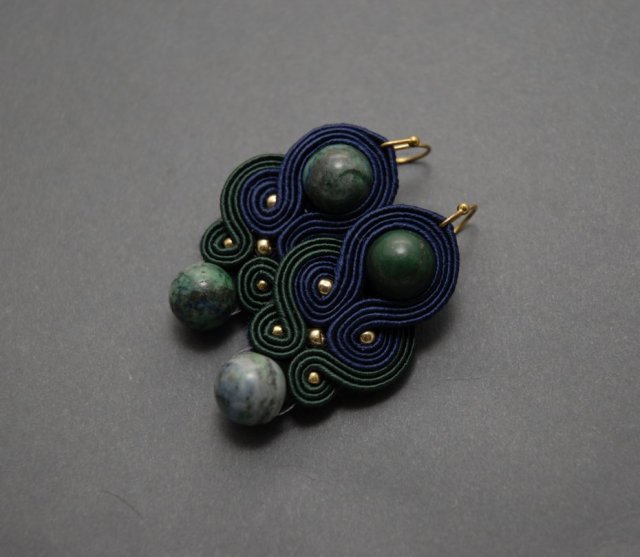 kolorowe klipsy sutasz z chryzokolą