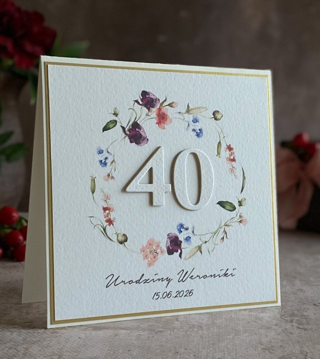 Personalizowana kartka na 40 urodziny, BH 70