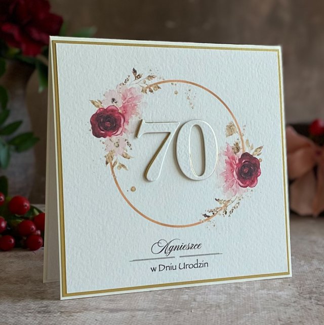 Personalizowana kartka na 70 urodziny, BH 50
