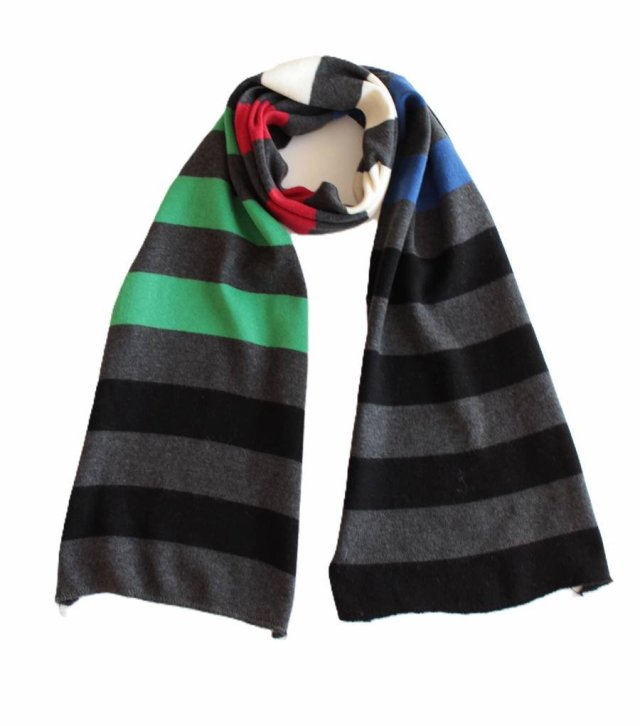 Szal vintage dzianinowy w paski pasy szalik damski męski unisex