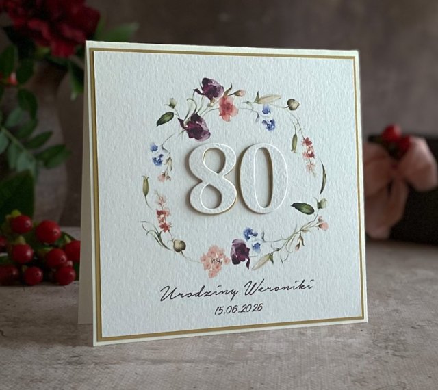 Personalizowana kartka na 80 urodziny, BH 70