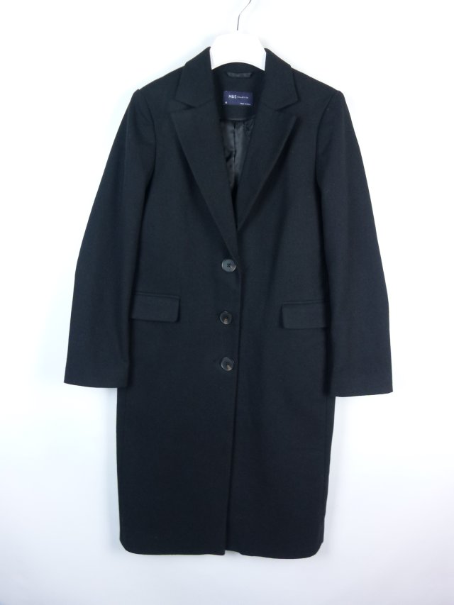Marks & Spencer klasyczny przejściowy płaszcz z wełną 10 / 38