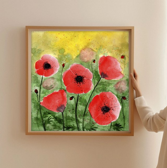 Oryginalna akwarela 20x20cm. Maki