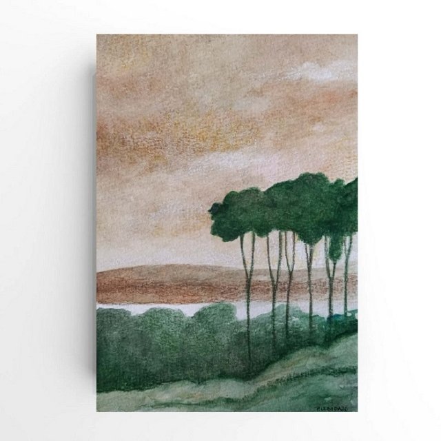 Pejzaż - obraz  akwarela