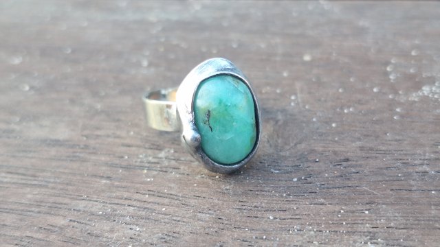 Chryzopraz - pierścionek regulowany