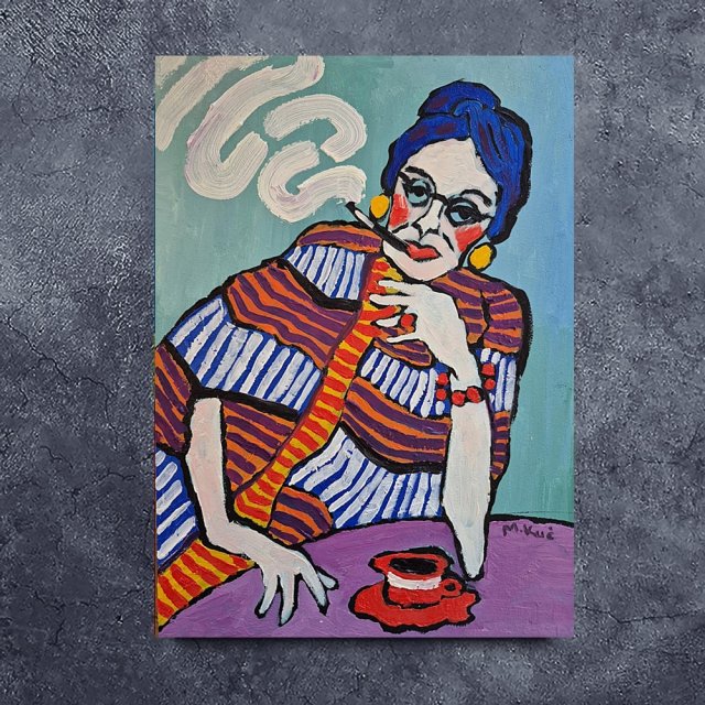 obraz do salonu  portret chwila tylko dla siebie