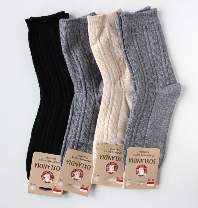 4 x Skarpetki kaszmirowe damskie 35-38
