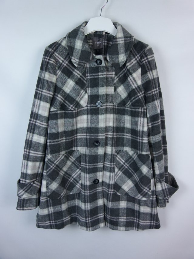 Next flauszowa kurtka w kratę z wool 14 / 42