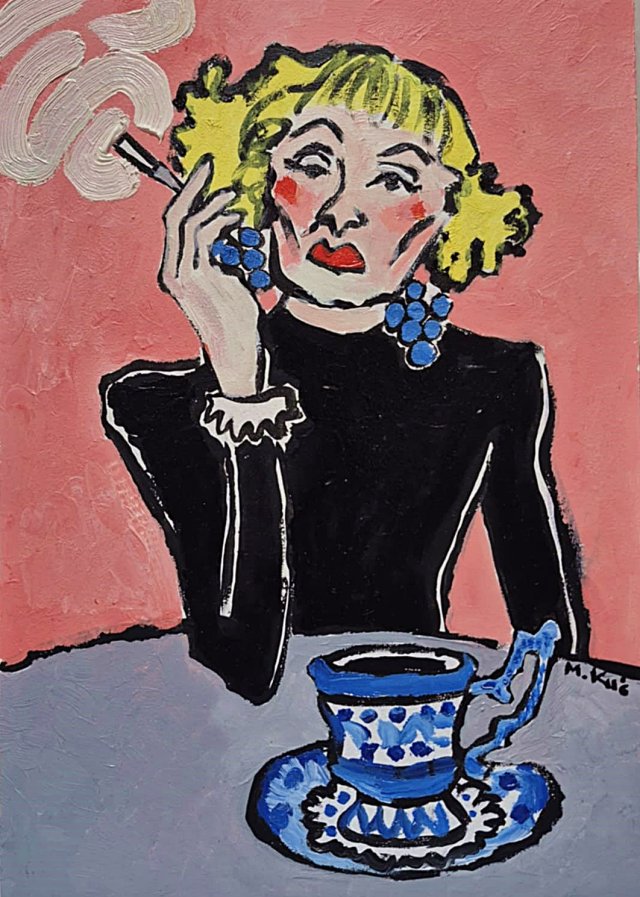 obraz do salonu  portret damy lili marleen