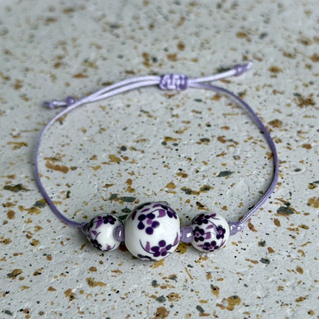 Bransoletka regulowana fioletowa