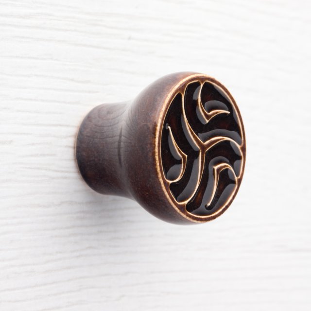 Gałka do mebli ciemnobrązowa, wz.19