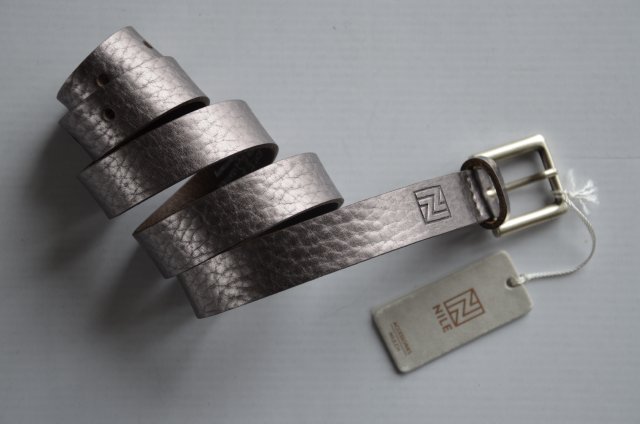 pasek NILE 75 skóra naturalna metaliczny
