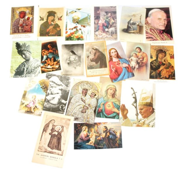 Religijne święte obrazki 20szt PRL