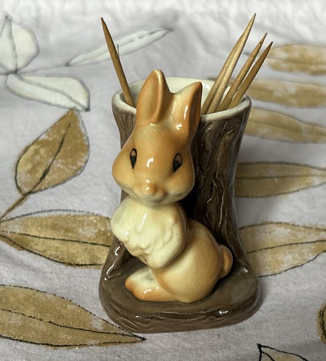 ROYAL  FAUNA HORNSEA lata 60-e wazonik  pojemnik na wykałaczki ręcznie malowana