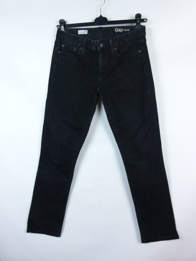 GAP damskie czarne spodnie dżins straight / 28 pas 78 cm