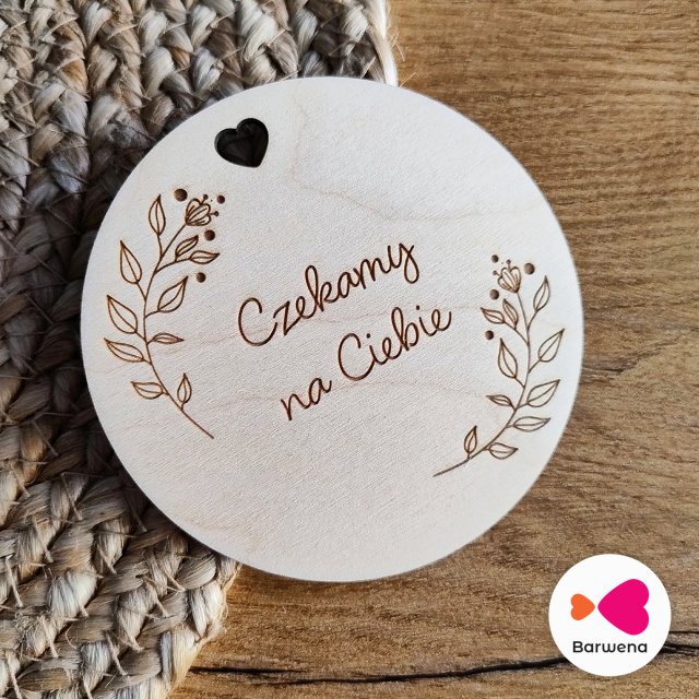 plakietka do sesji brzuszkowej - Czekamy na Ciebie