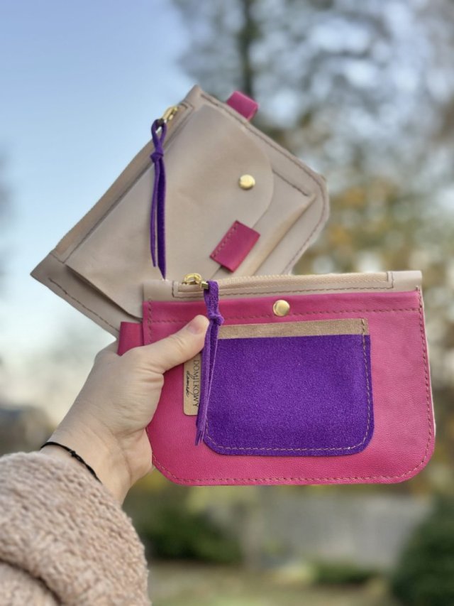 SKÓRZANY PORTFEL POCKET ALICE • HANDMADE DOMILKOWYDOMEK