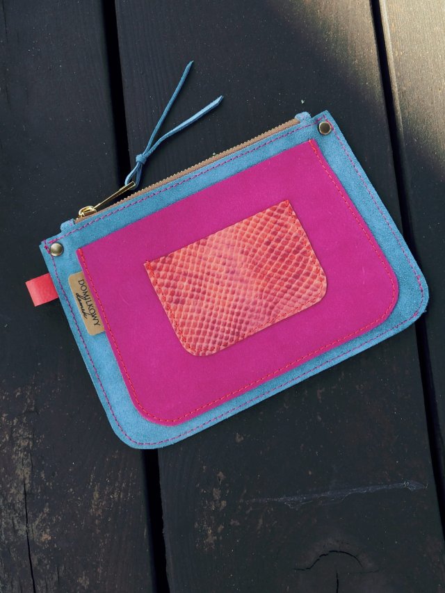 SKÓRZANA KOSMETYCZKA  NA DOKUMENTY / SASZETKA  BELLA • DOMILKOWYDOMEK