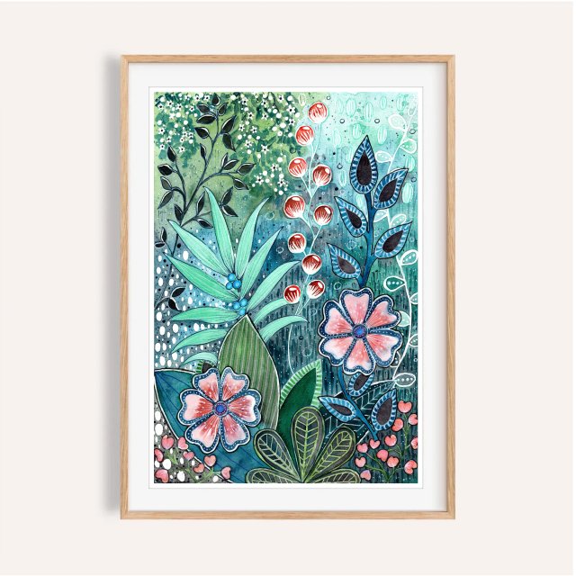 Łąka. Oryginalna akwarela A4