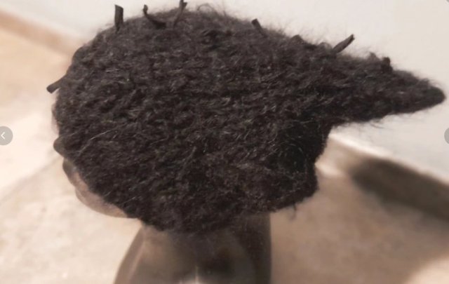 Wyprzedaż black moherowa czapka z dziubkiem