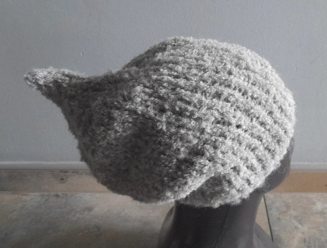 Wyprzedaz szary z dziubkiem handmade czapka