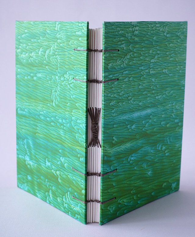 Notes - zielony malachitowy - w 100% ręcznie wykonany - szkicownik notatnik