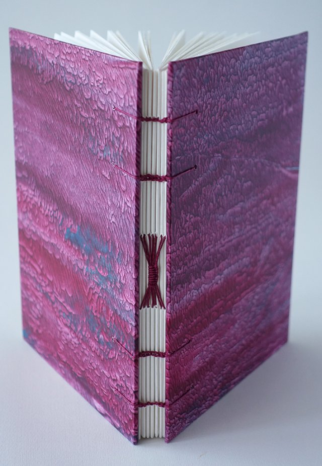 Notes - różowy malinowy fioletowy - w 100% ręcznie wykonany - szkicownik notatnik