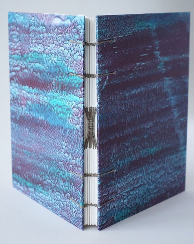 Notes - niebieski granatowy morski - w 100% ręcznie wykonany - szkicownik notatnik