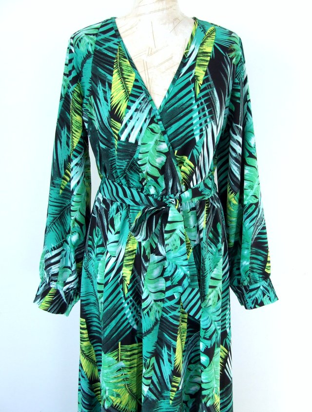 nowa długa sukienka zielone wzory M