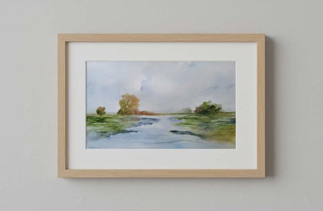 Pejzaż  -akwarela formatu 15/25 cm