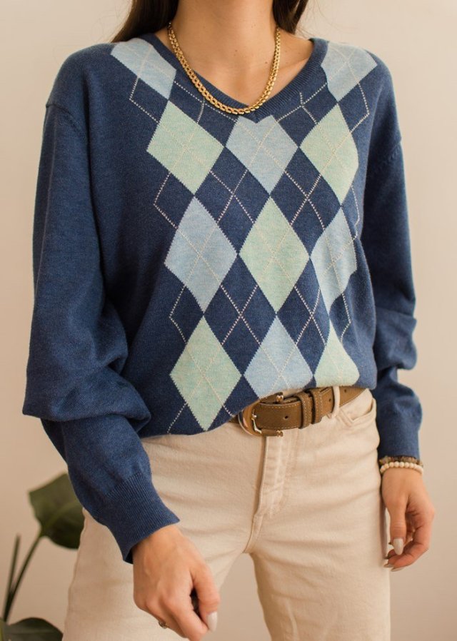 sweter w romby M/L Gant