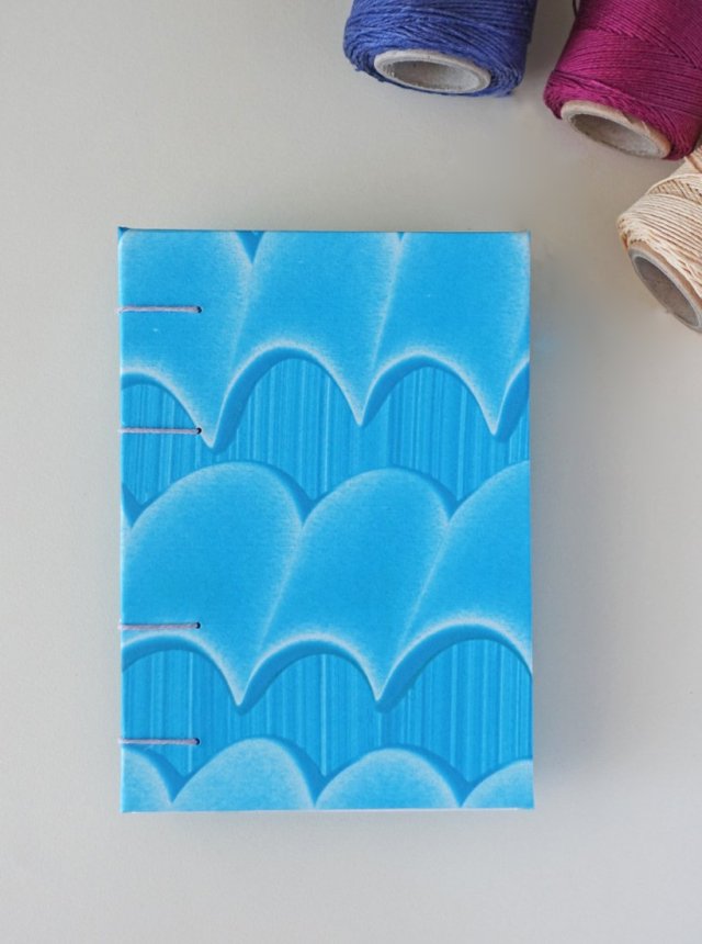 Notes - niebieski błękitny - w 100% ręcznie wykonany - szkicownik notatnik