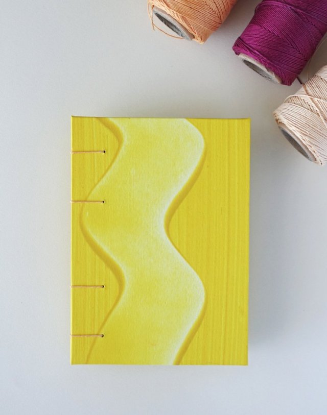 Notes - żółty cytrynowy - w 100% ręcznie wykonany - szkicownik notatnik