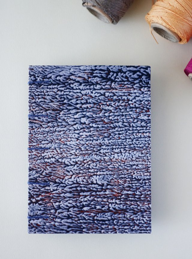 Notes - granatowy ciemny jeans - w 100% ręcznie wykonany - szkicownik notatnik