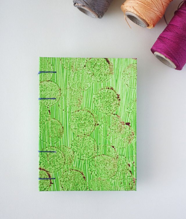 Notes - zielony limonkowy - w 100% ręcznie wykonany - szkicownik notatnik