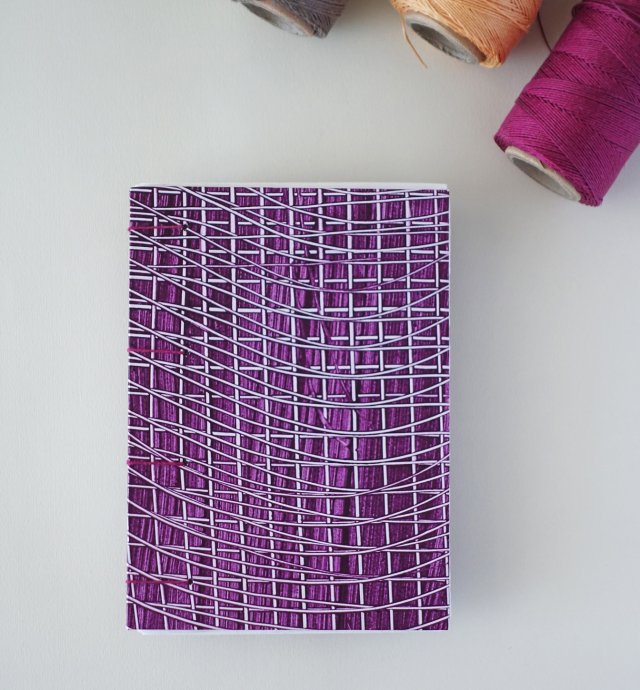 Notes - fioletowy śliwkowy - w 100% ręcznie wykonany - szkicownik notatnik