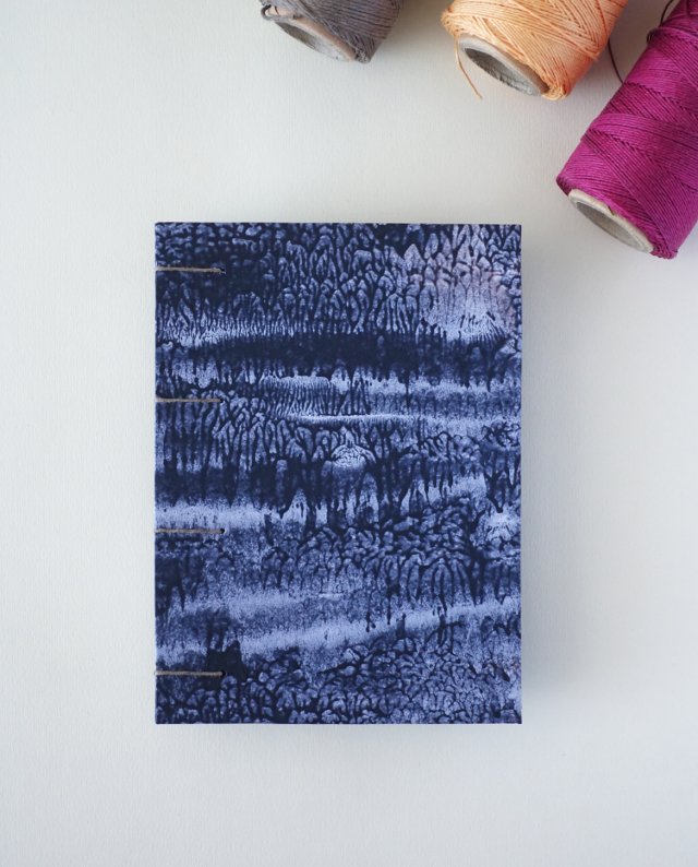 Notes - granatowy jeans ciemny - w 100% ręcznie wykonany - szkicownik notatnik