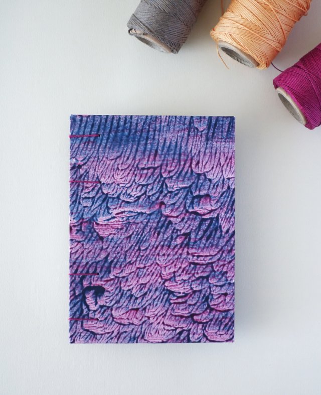 Notes - różowy niebieski - w 100% ręcznie wykonany - szkicownik notatnik