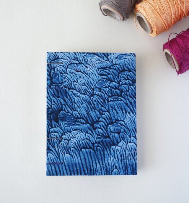 Notes - morski niebieski - w 100% ręcznie wykonany - szkicownik notatnik