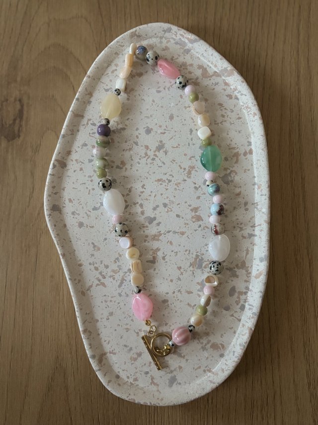 Naszyjnik handmade z kamieni naturalnych i ceramicznych