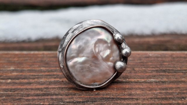 Perła po prostu - pierścionek regulowany