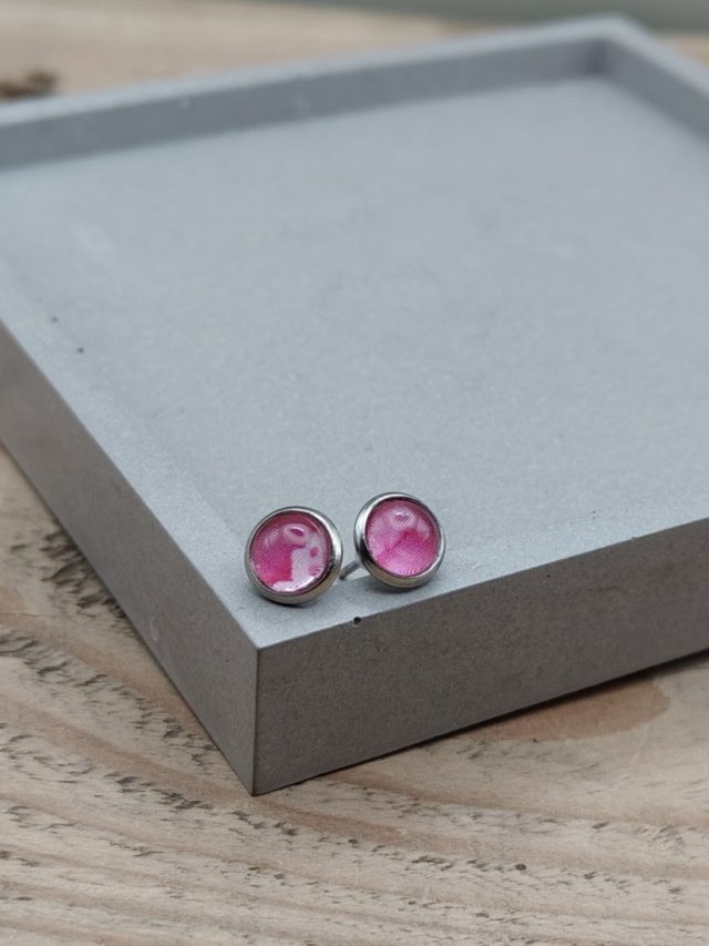 Kolczyki wkrętki Różowa Abstrakcja