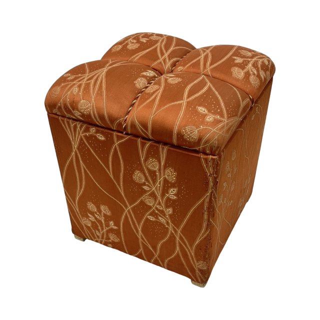 Art Deco pufa tapicerowana ze schowkiem, Niemcy, lata 40.