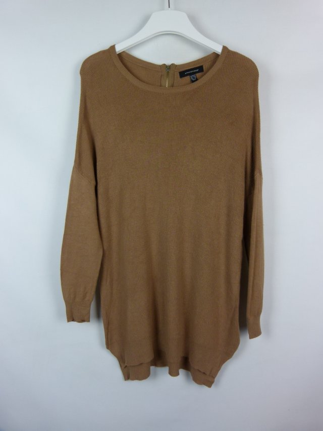 Atmosphere sweterek swetrowa dłuższa bluzka zip beż M/L